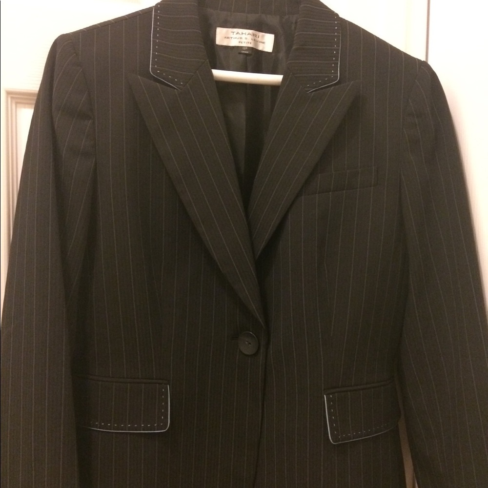 Tahari Arthur S. Levine Pinstripe Jacket Size 12P